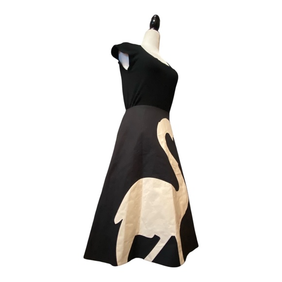 Kate Spade Cotton retro style a-line midi flamingo skirt. Sz 2 - Picture 9 of 16